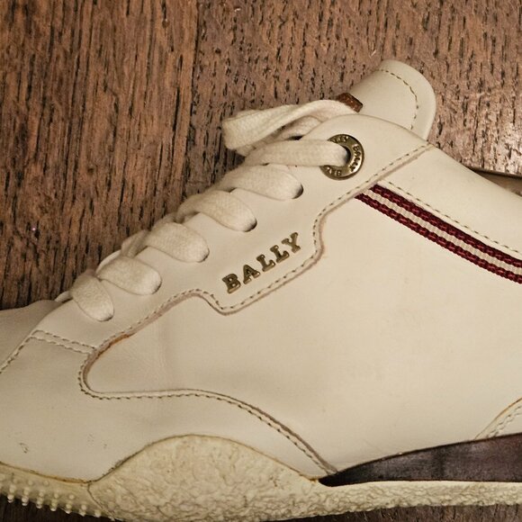 Bally "Fridia" Bone Sneakers Women's 7.5". Leather - Picture 4 of 7